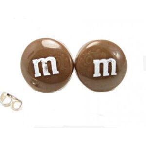 M & M ørestikker i sølvfarvet