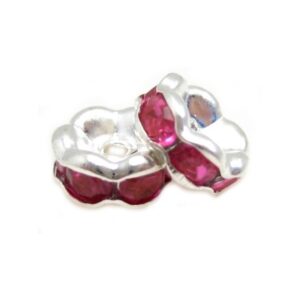 Sølv Fs Rondel 6mm - Lys Pink - 4 Stk