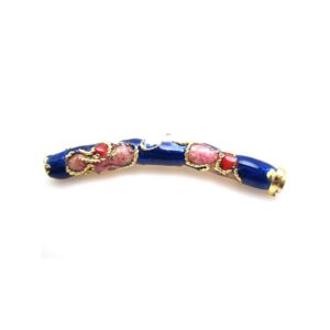 Cloisonne Rør Med Bue 25 mm Blå