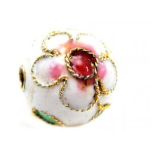 Cloisonne Rund 10 Mm Hvid