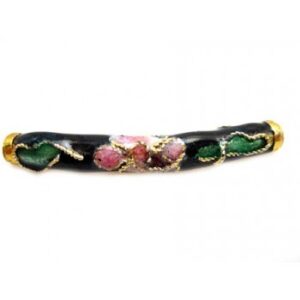 Cloisonne Rør Med Bue 25mm Sort - 2 STK