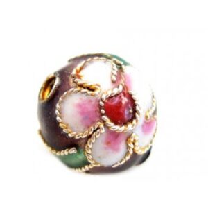 Cloisonne Rund 12 Mm Mørk Brun