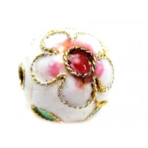 Cloisonne Rund 12 Mm Hvid