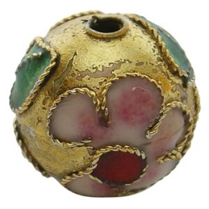 Cloisonne Rund 12 Mm Guld - 2 Stk