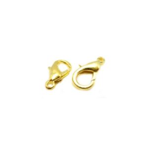Karabin Hage Lås Guld Plate 12mm - 2 Stk