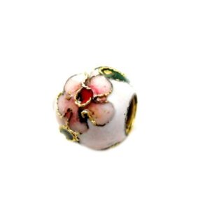 Cloisonne Med Stort Hul HVID 12/4 Mm