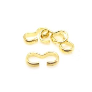 Forbindelsesled i guldfarvet - 9 mm - 10 Stk