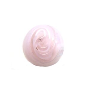 Lys Rosa Glas Perle Med Rosen Mønster - 13mm