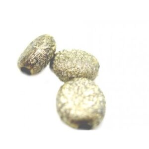 Silkebørstet Oval Flad Guld Brun 8mm - 6 Stk