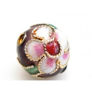 Rund 8mm Brun Cloisonne - 4 Stk