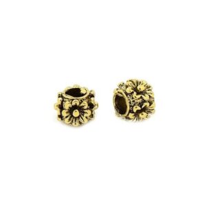 Guld Perle Med Blomster 9 / 5 Mm