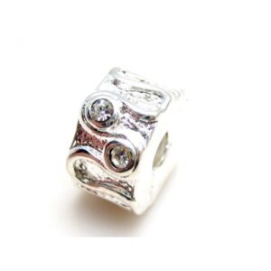 Sølv Belagt Stop Led Med Sten 10/4 Mm