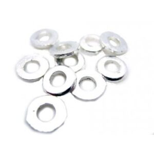 Mellem Rondel Skive 6 Mm I Sølv Plate - 10 Stk