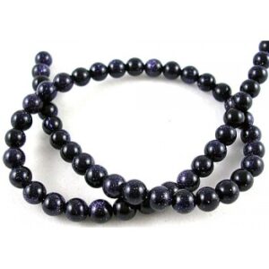 Goldstone Sort 6 mm - 1 Streng