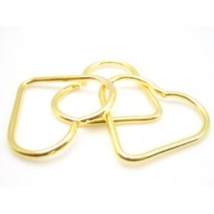 Hjerte Ring Gylden 30 Mm - 10 Stk