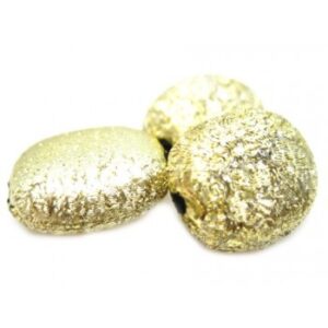 Silkebørstet Oval Flad Guld 12 mm - 3 Stk