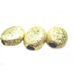 Silkebørstet Oval Flad Guld 8 Mm - 6 Stk
