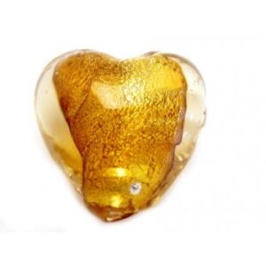 Glas Hjerte Brun 12 Mm - 2 Stk