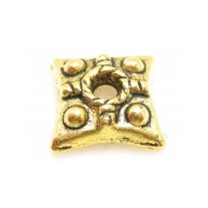 Guld Double Endekap Firkantet 7mm - 4 Stk