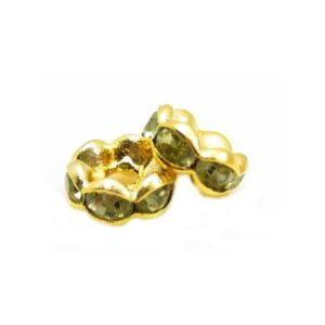Guld Rondel 6 Mm - Lys Grøn - 4 Stk