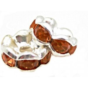 Sølv Fs Rondel 6 Mm - Orange - 4 Stk.