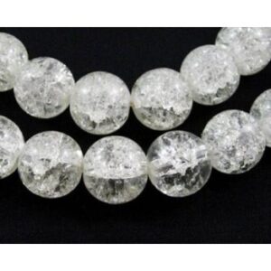 Klar Glas Crackle Perle 10 Mm - 20 Stk