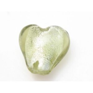 Glas Hjerte Folieret Champagne 12/2 Mm - 2 Stk