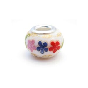 Porcelænsled Med Blomster 12 / 5 Mm
