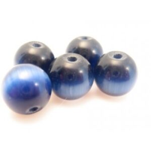 Cat Eye Perle 8mm Konge Blå - 10 Stk