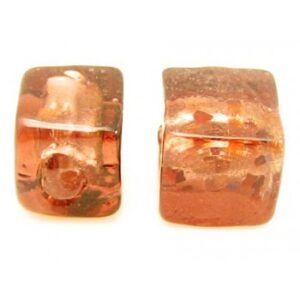 Håndlavet Firkantet Glas Perle Bordeaux 8 / 1,5 Mm - 4 Stk