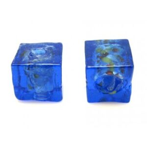 Håndlavet Firkantet Glas Perle Mørk Blå 8 / 1,5 Mm - 4 Stk