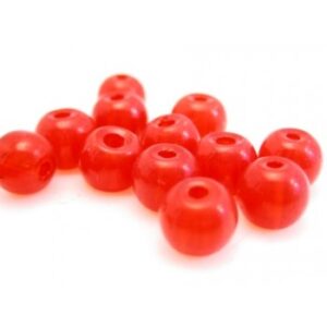 Glas Perle 6 mm - Rød - 15 Stk