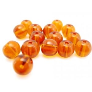 Glas Perle 6 mm - Brun - 15 Stk