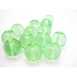 Glas Perle 6 mm - Lys Grøn - 15 Stk