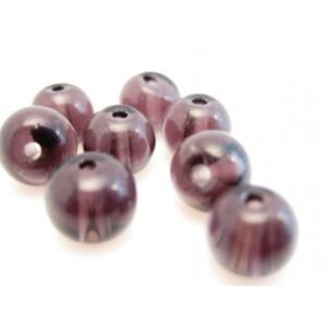 Glas Perle 6 mm - Blomme - 15 Stk