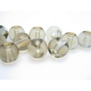 Glas Perle 6 mm - Røgfarvet - 15 Stk