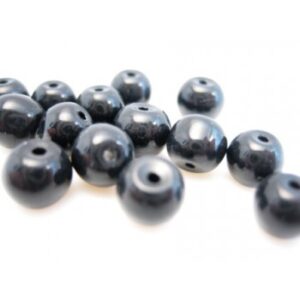 Glas Perle 6 mm - Sort - 15 Stk