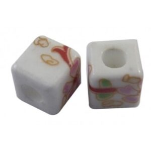 Lækker Firkantet Porcelæns Perle 10 / 4 Mm - 3 STK