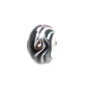 Glas Led / Charms Flot I Sort Med Hvid Og Brun
