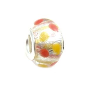 Glas Led / Charms Flot I Orange, Gul Og Sølv