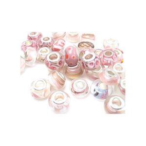 Glas Led / Charms Flot I Rosa Farve