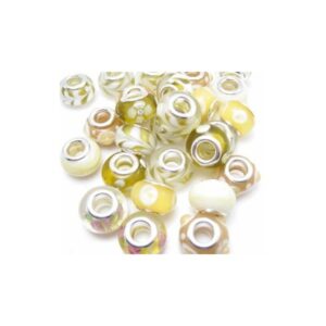 Glas Led / Charms Flot I Lyse Gul Farve