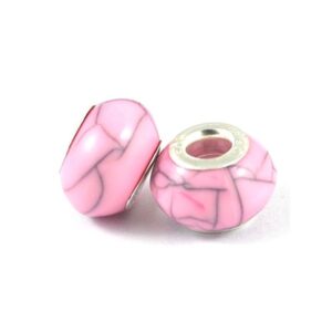 Resin Led M/Sterling Sølv Kerne ROSA - 2 STK
