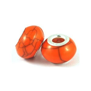 Resin Led M/Sterling Sølv Kerne ORANGE - 2 STK