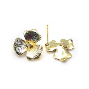Guld Bel. Med Sten 16 Mm - 1 Par