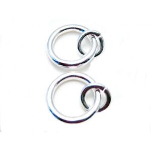 Sølv Belagt Åben / Lukket O-Ring 15 Mm - 2 Stk