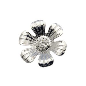 Sølv Blomst Vedhæng / Knap 34 Mm