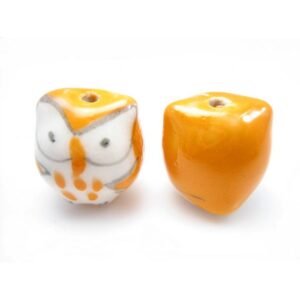 Porcelæns Ugle 15 Mm Orange