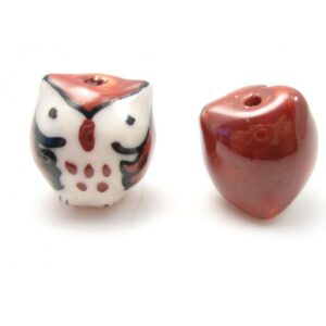 Porcelæns Ugle 15 Mm Brun