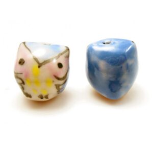 Porcelæns Ugle 15 Mm Blå